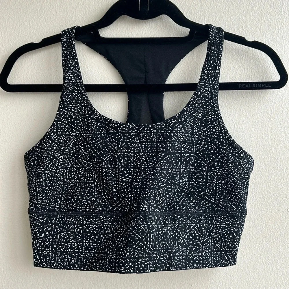 Lululemon Invigorate Bra Long Line Night View White Black / Black
